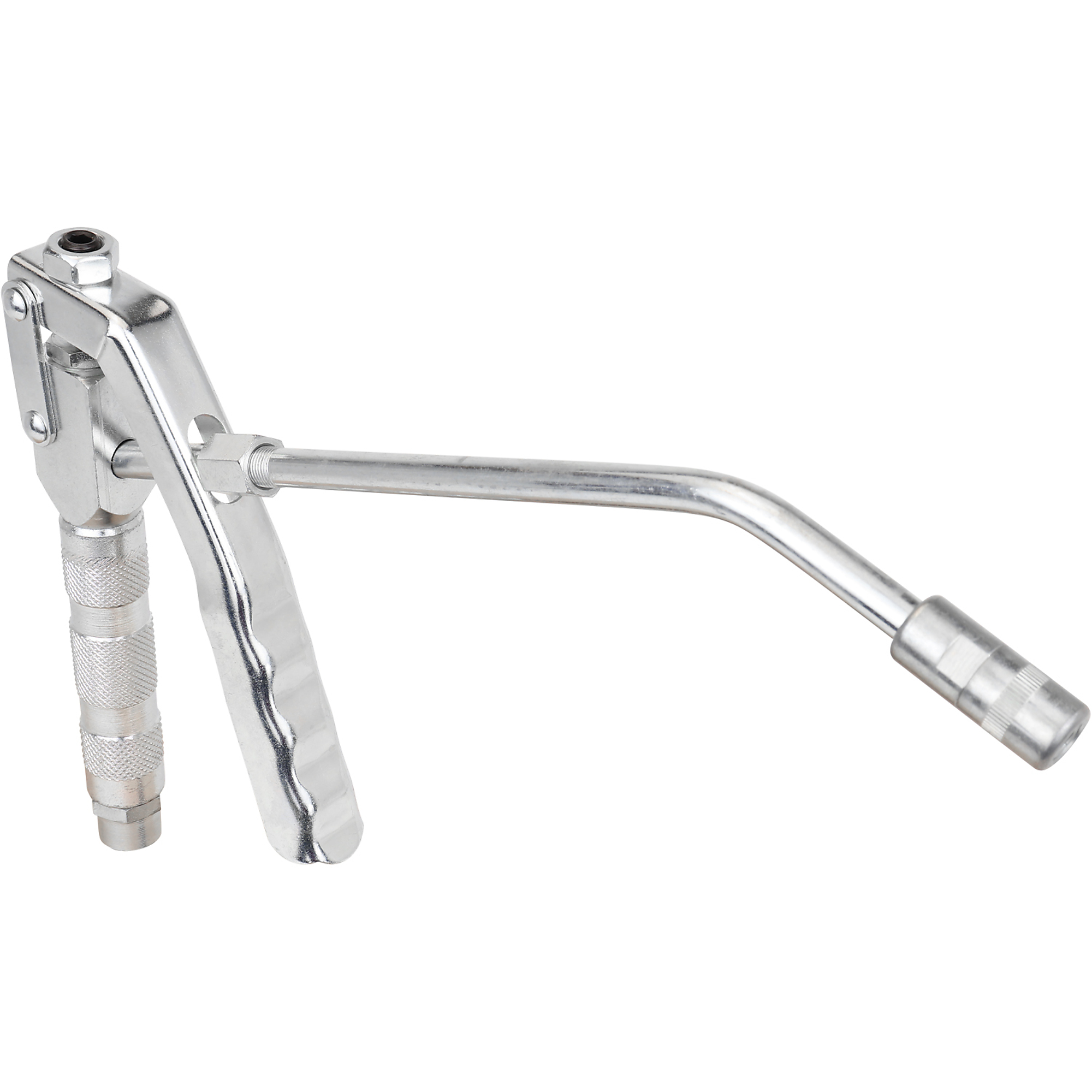 Zee Line Grease Control Nozzle with Rigid Pipe — 6,000 PSI, 1/4in. NPT Inlet, 1/8in. NPT Outlet, Heavy-Duty Grease Coupler, Aluminum, Model# ZE2537